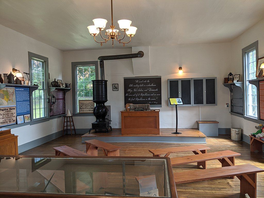 Interior view of the Little White Schoolhouse