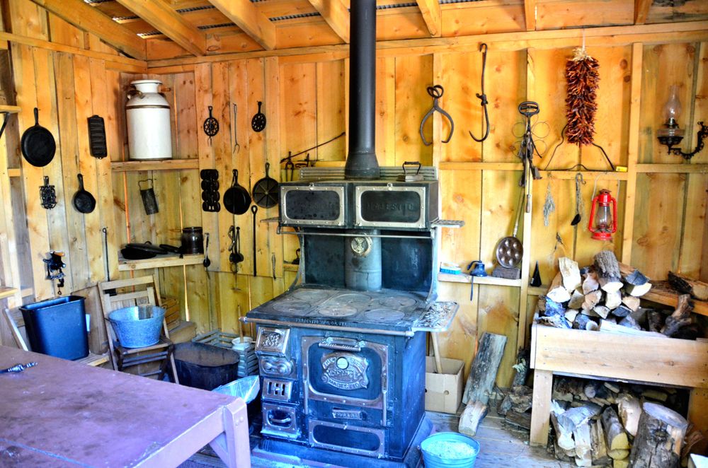 Interior view of a cabin at Littleton Museum