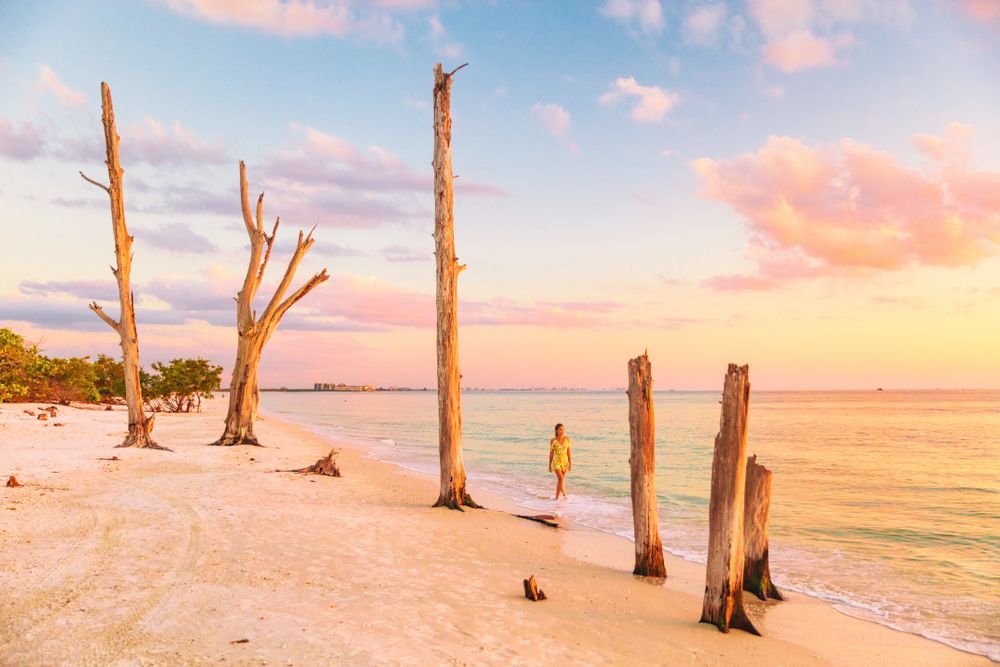 Colorful sunset at Lovers Key State Park