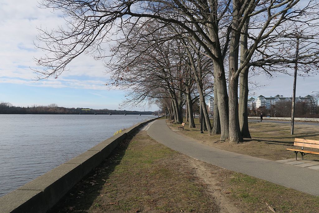 Trail near the river at Lowell Heritage State Park