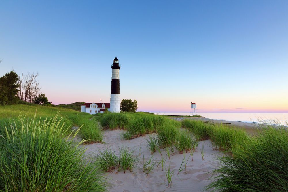 A lighthouse at Ludington State Park