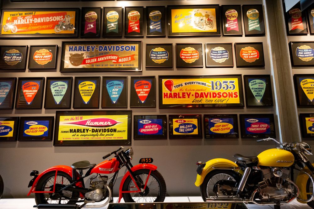Exhibit inside Harley-Davidson Museum