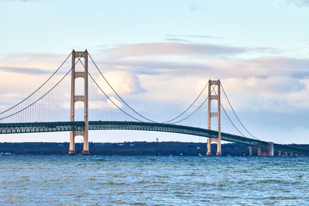 Far view of Mackinac Bridge