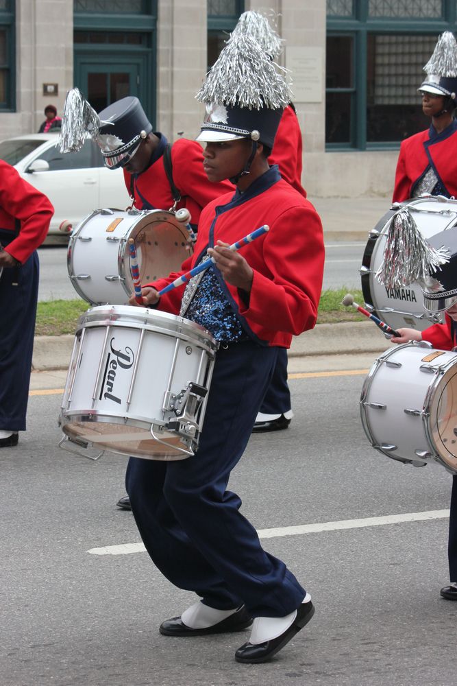 Drummer of a marching band during the International Cherry Blossom Festival