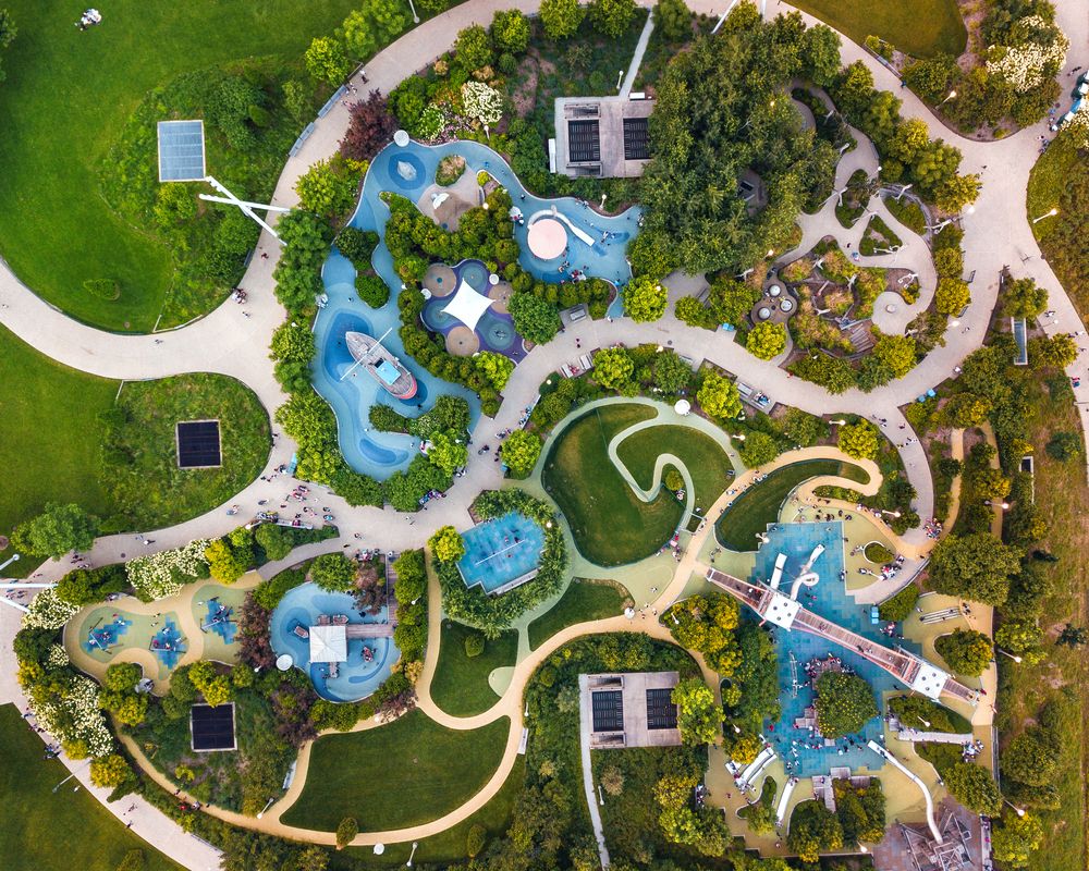Bird's eye view of Maggie Daley Park