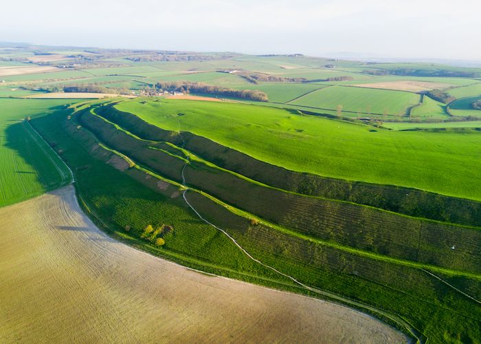 Aerial view of Maiden Castle