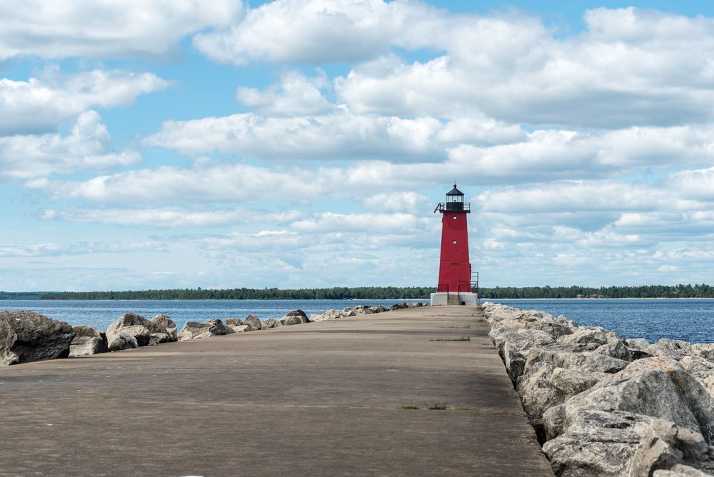 Pathway leading to Manistique East Breakwater Lighthouse
