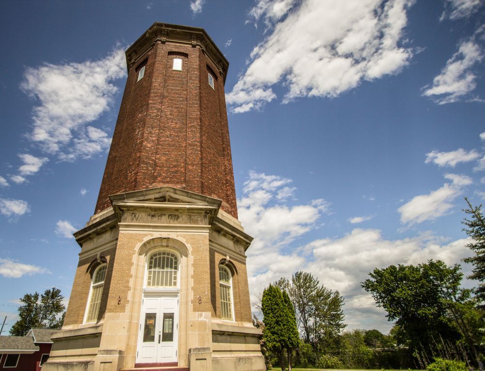 The entrance of Manistique Water Tower