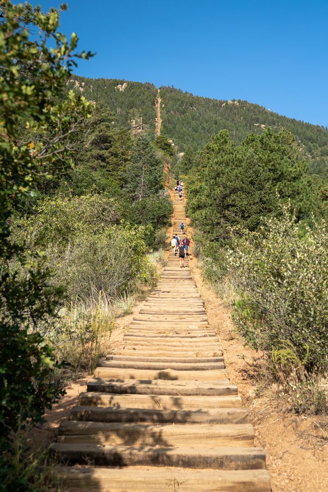 Visitors hiking at Manitou Incline