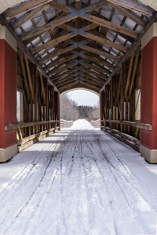 Covered bridge along the Maple Highlands Trail