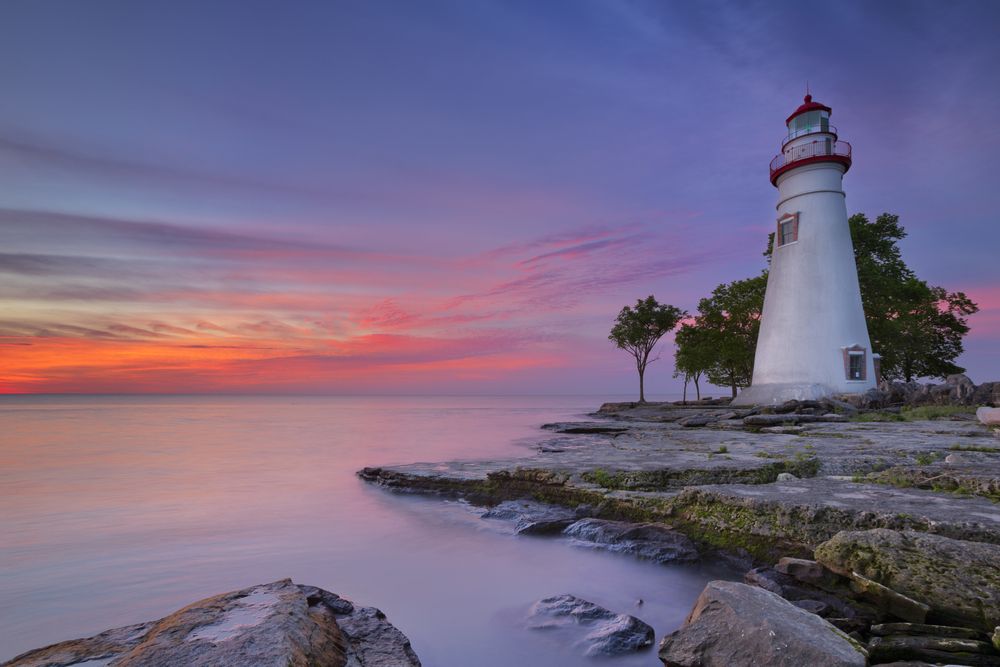 sunset near the Marblehead Lighthouse.