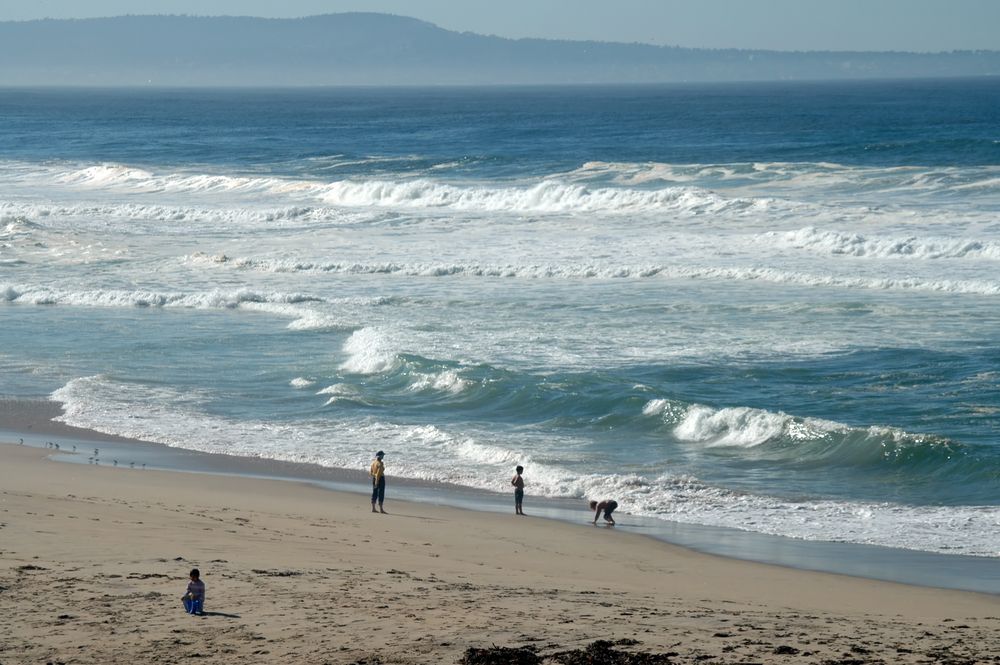 Waves crashing on the shores of Marina State Beach