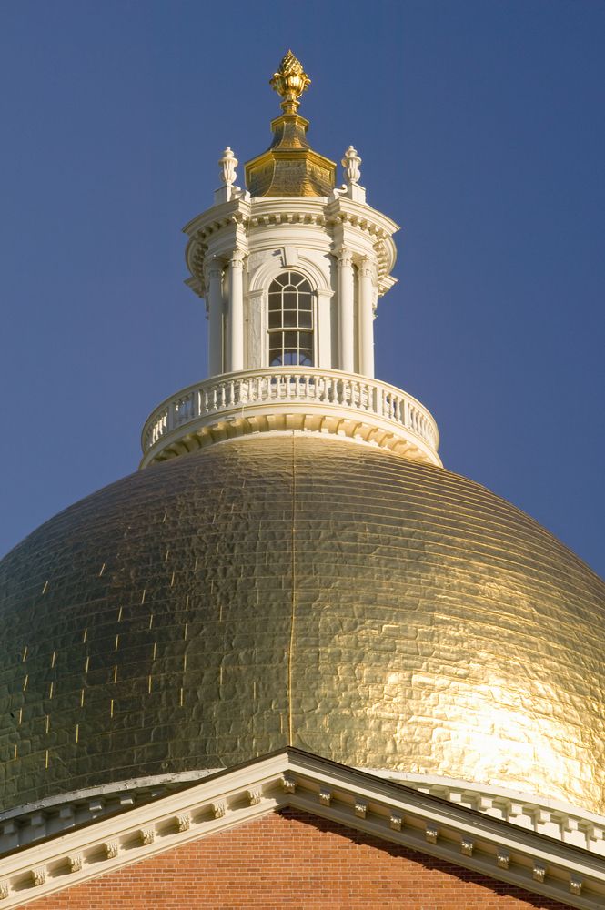 Golden dome at Massachusetts State House