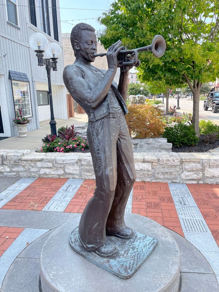 View of Miles Davis Statue