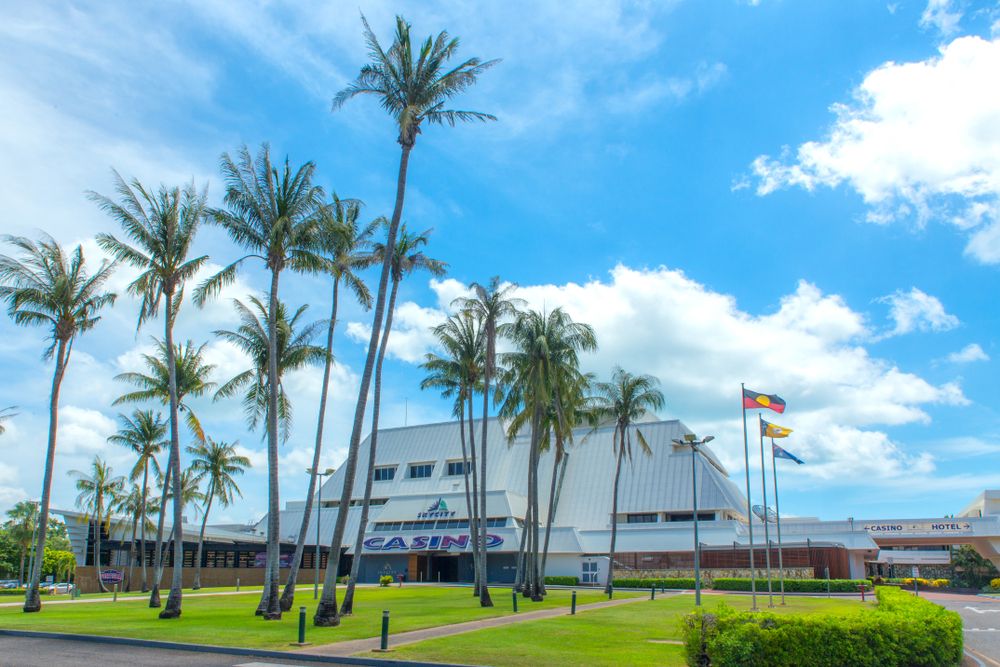 Far exterior view of the Mindil beach casino resort
