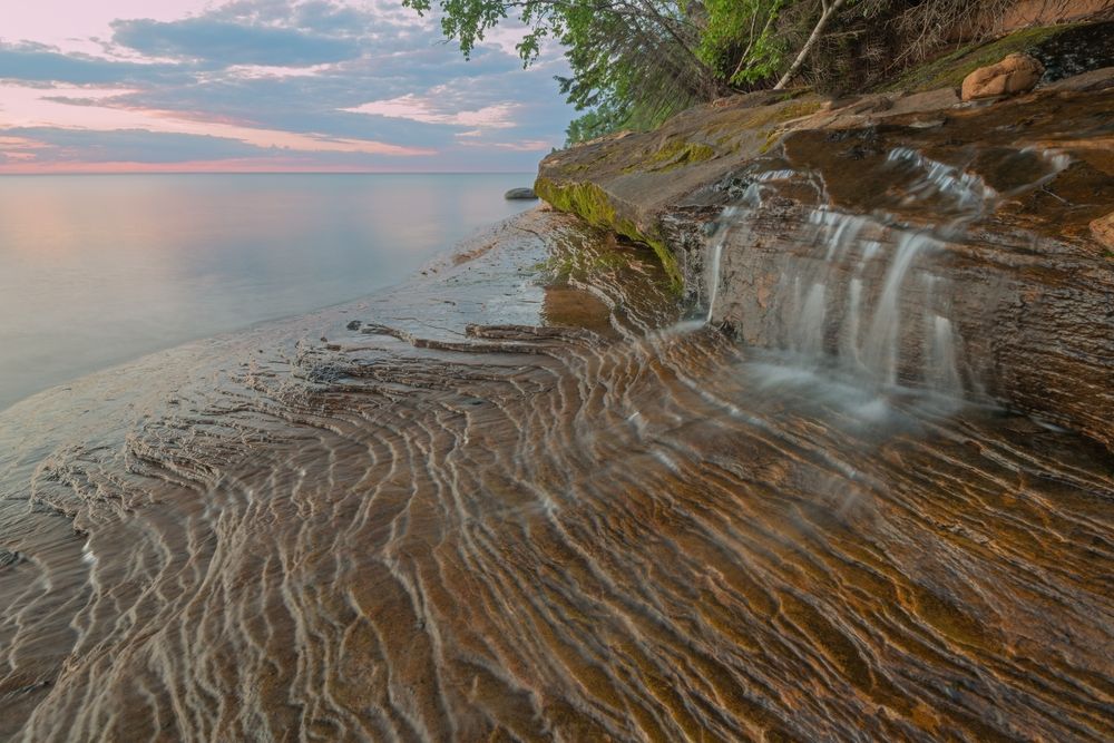 Water flowing into Miners Beach