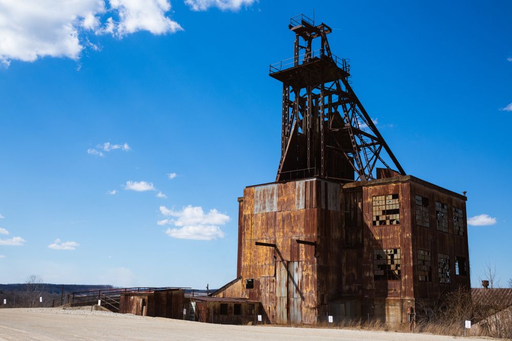 Rusted architecture of Missouri Mines State Historic Site