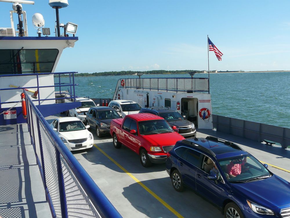 Cars aboard the Mobile Bay Ferry