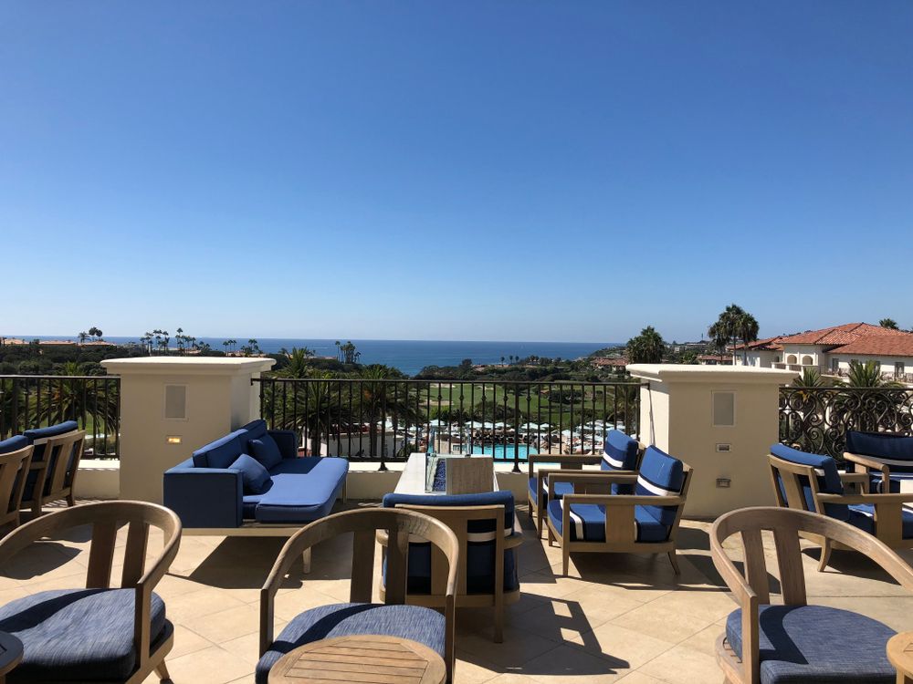 View from a roof top restaurant at Monarch Beach Resort
