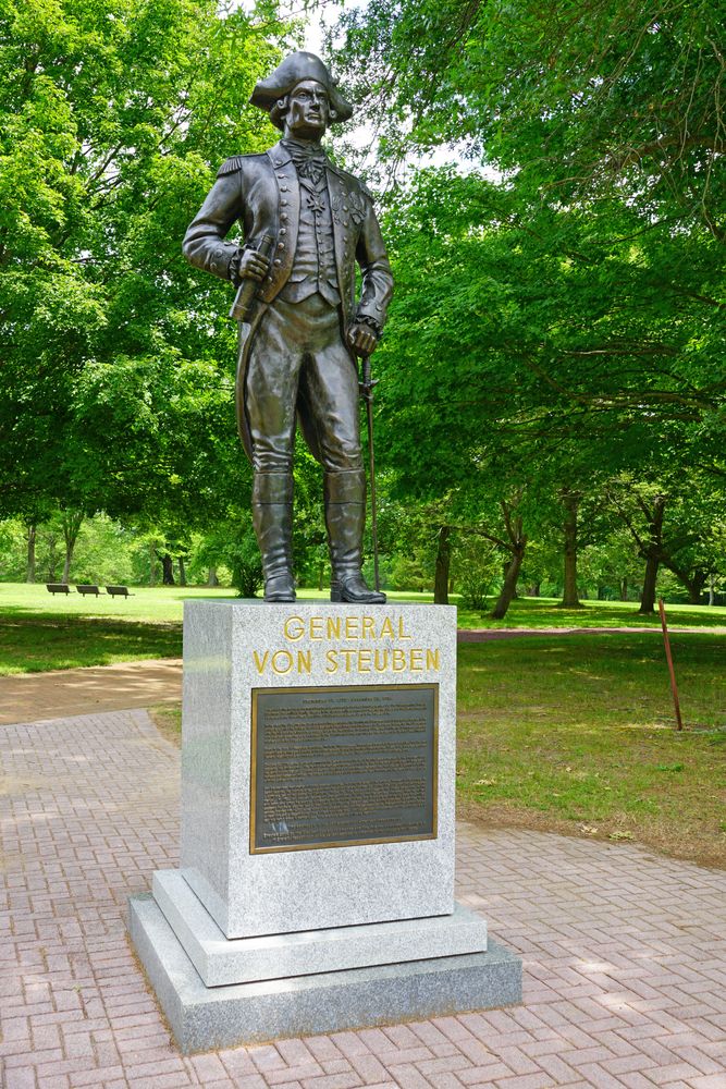 Bronze statue of the General Von Steuben at Monmouth Battlefield State Park