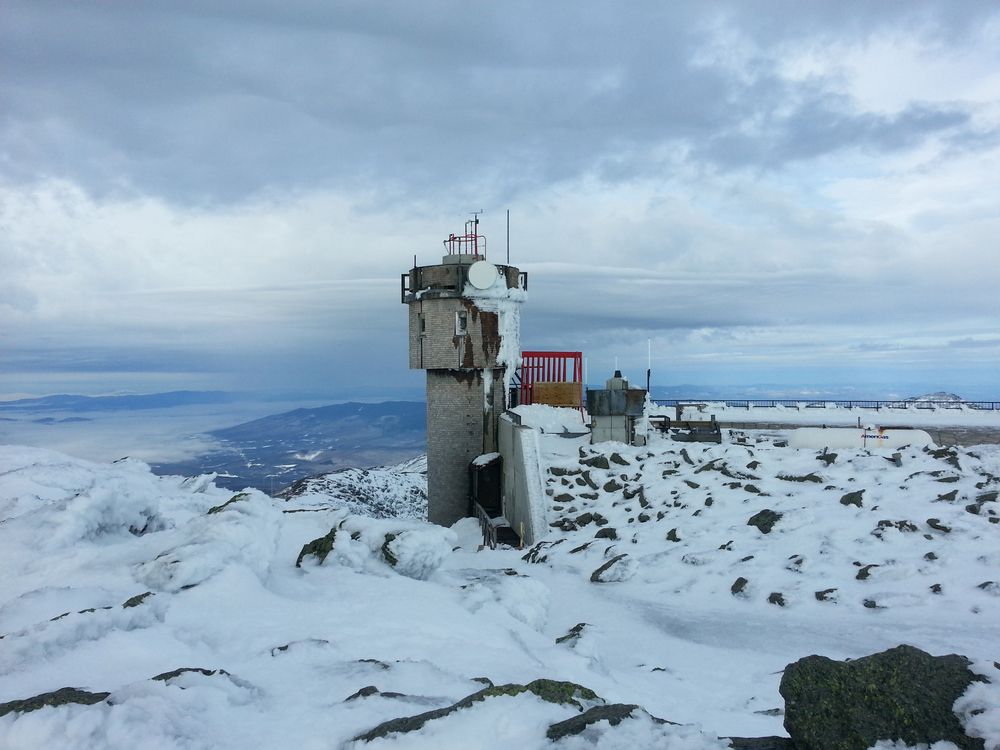Mount Washington Observatory coverd in snow