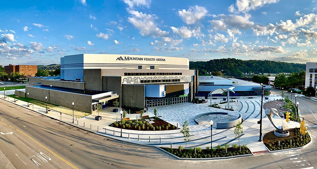 Aerial view of Mountain Health Arena