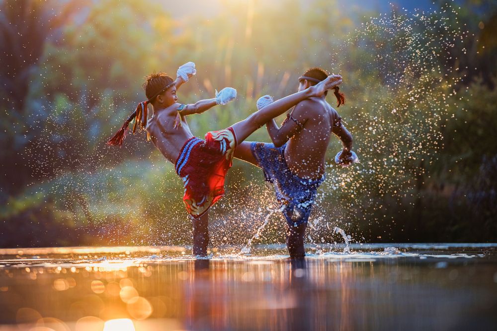 Muay Thai Boxing in water