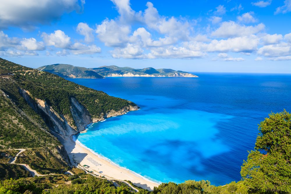 Scenic view of Myrtos Beach
