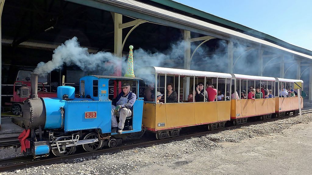 Visitors enjoying the miniature train ride at National Railway Museum