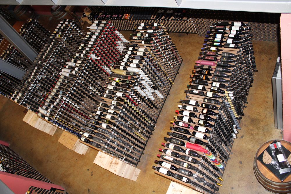 Wine bottles stacked up at National Wine Centre for Australia
