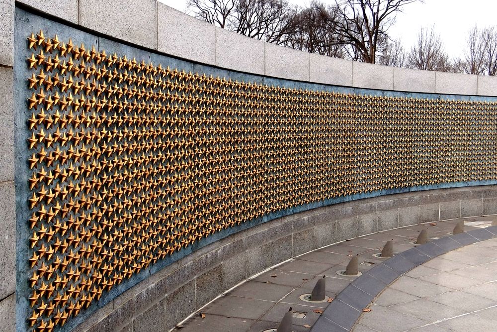 Wall of stars at National World War II Memorial