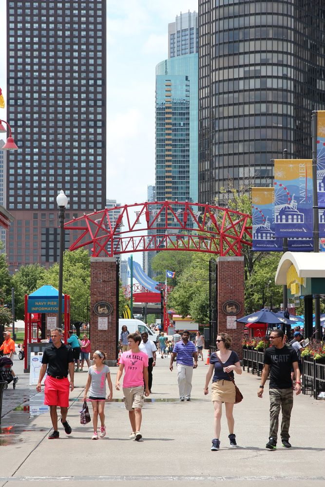 People strolling at Navy Pier
