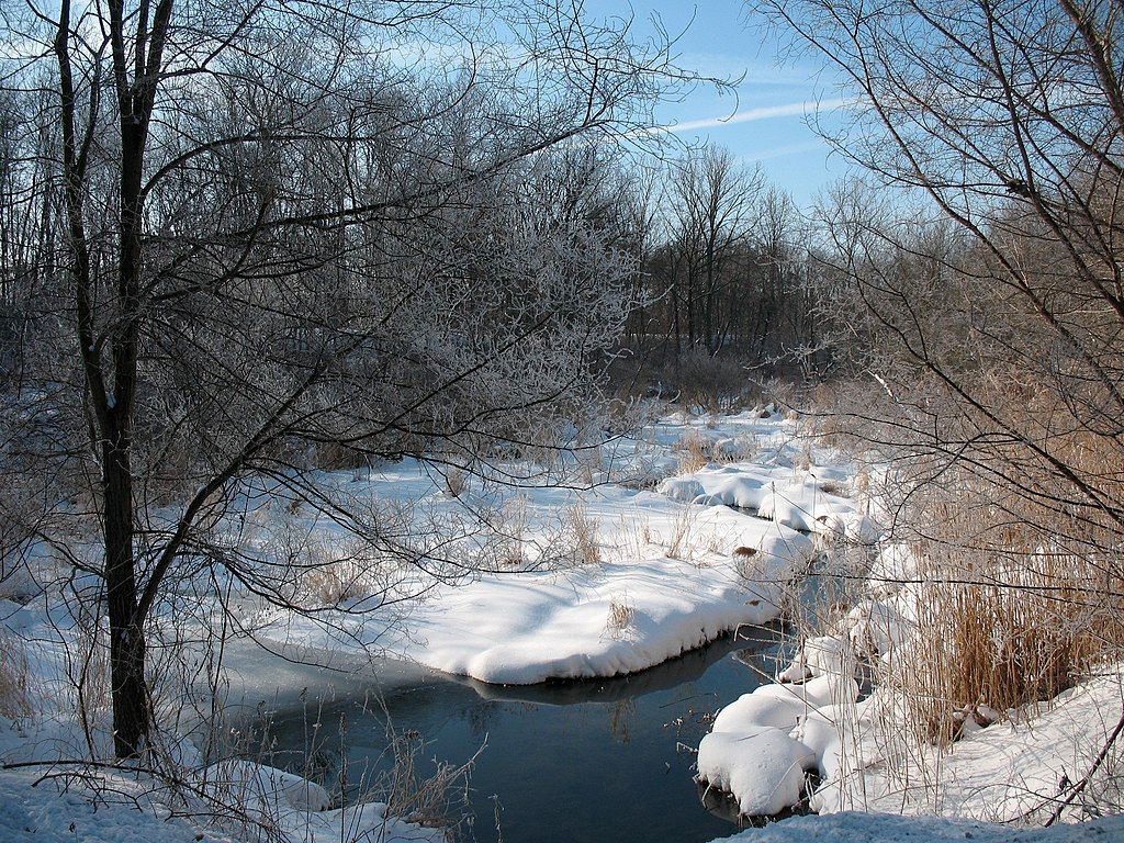Winter scene at Portage Imagination Glen Park