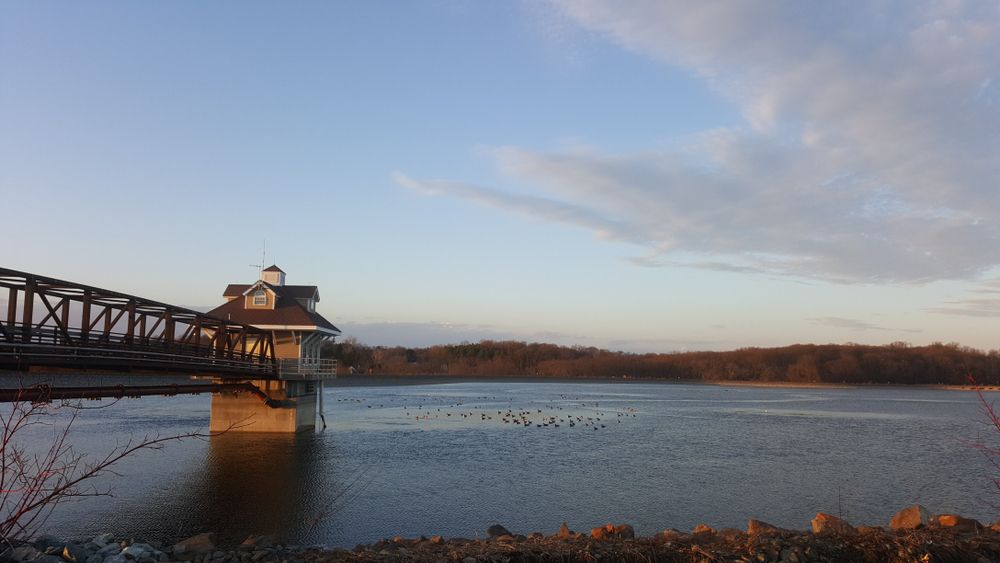 Newark Reservoir during sunset