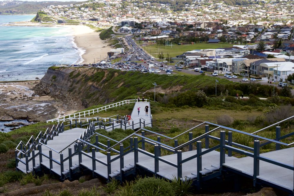 Aerial view of the Newcastle Memorial Walk