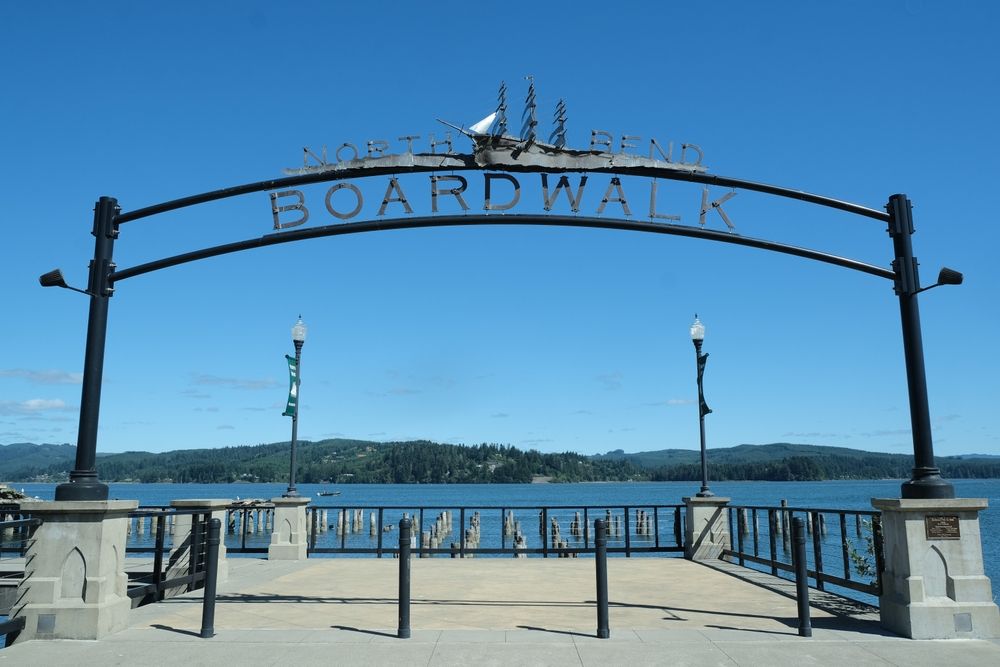 Entrance to the North Bend Boardwalk