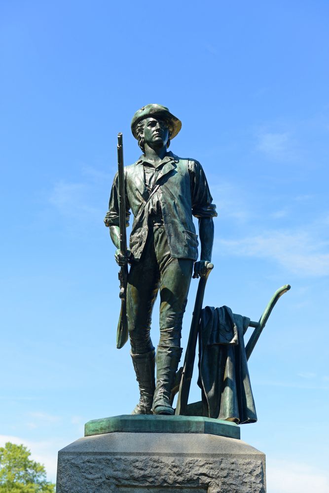 The statue of Minute Man at North Bridge Center