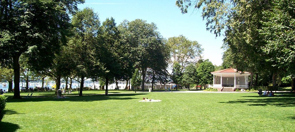 Sun shining down on Northport Village Park