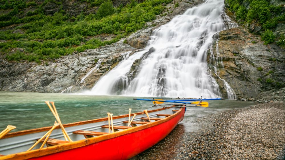 Scenic view of Nugget Falls