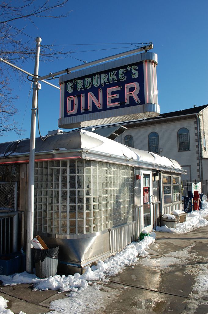 O'Rourke's Diner during snow