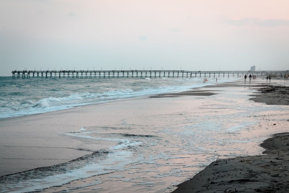 Ocean Isle Beach Pier on a foggy morning