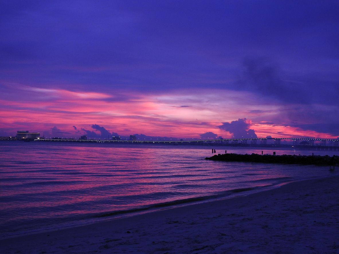 Sunset at Ocean Springs, Mississippi