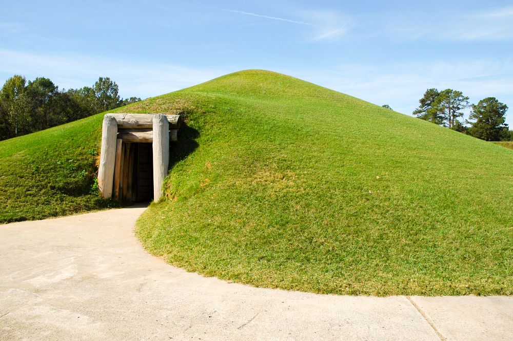 Entrance of an earthwork at Ocmulgee National Monument