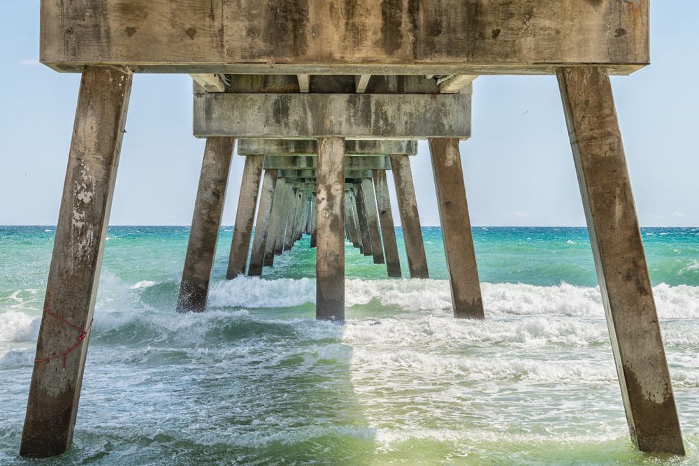 View under the Okaloosa Island Fishing Pier fort.