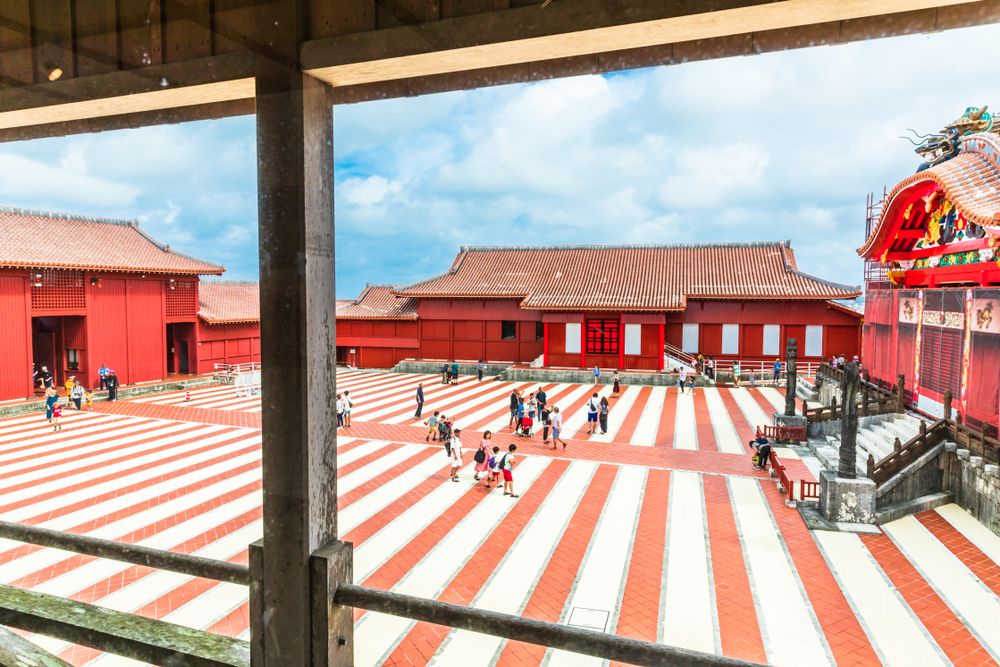 People touring the Shurijo Castle