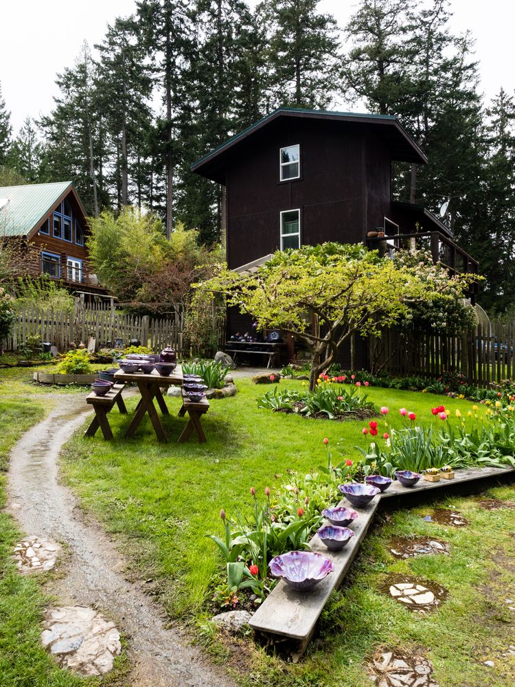 The garden and pottery of Orcas Island Pottery