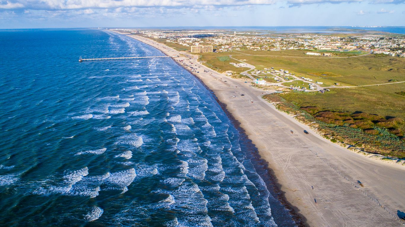 Aerial view of Padre Island National Seashore, Texas