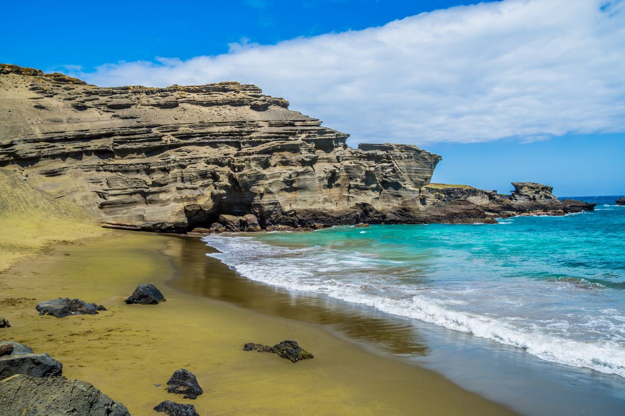 Green sand of Papakōlea Beach (Green Sand Beach), Hawaii