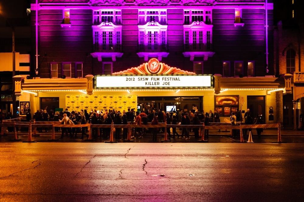Night view of Paramount Theatre