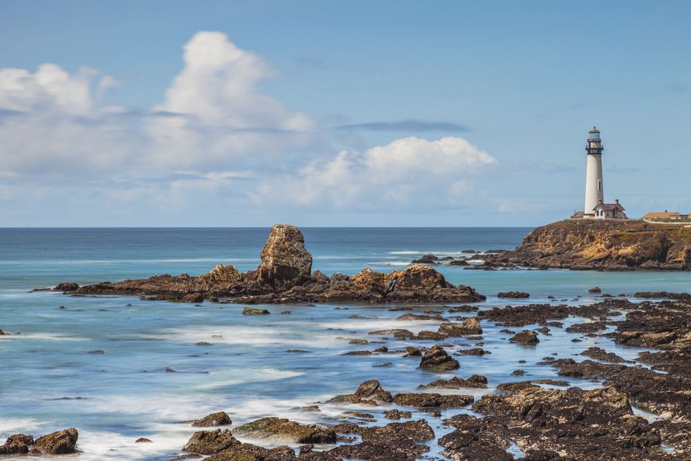 Distant view of the Pigeon Point Light Station State Historic Park